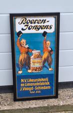 Reclame poster, affiche Boerenjongens likeur Schiedam., Verzamelen, Ophalen, Reclamebord, Gebruikt, .