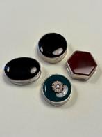 4 Zilveren pillen doosjes gemerkt 925, Verzenden, Zilver