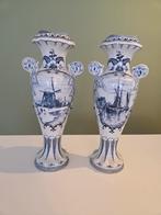 Delfts Blauwe Vazen met Molen en Schip, Ophalen of Verzenden