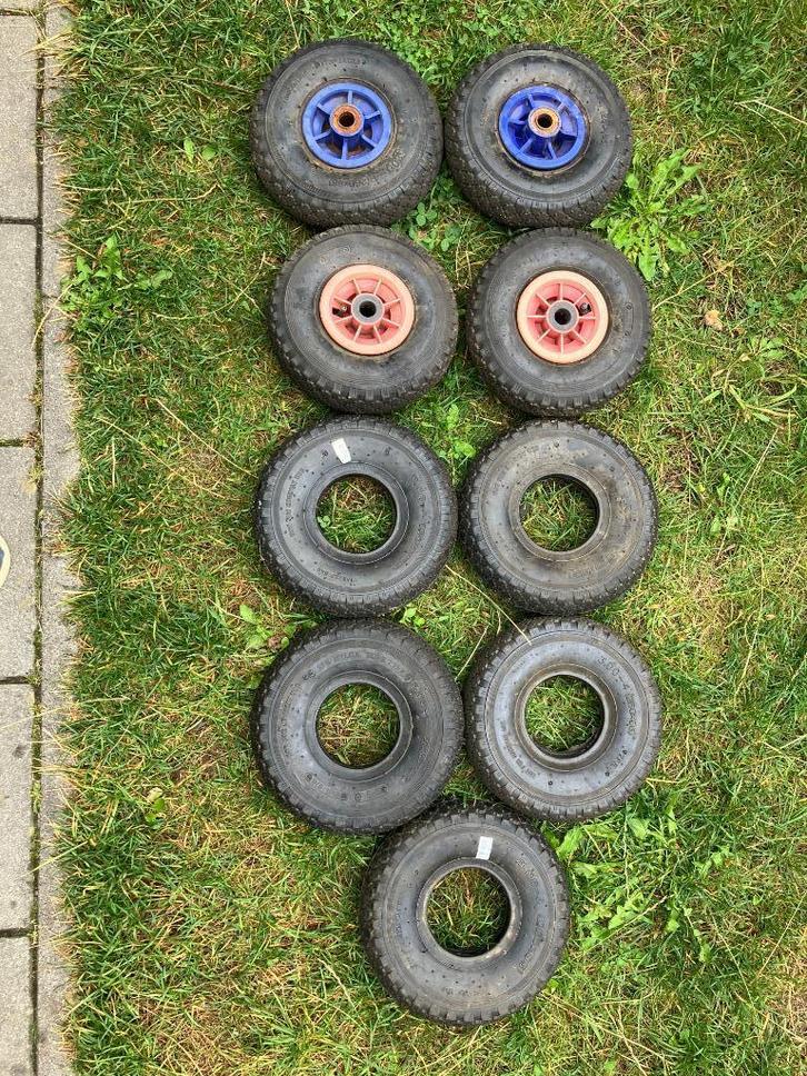 7x Banden 3.00-4 260x85 Skelter/Bolderkar/Steekwagen/Kruiw., Kinderen en Baby's, Speelgoed | Buiten | Skelters, Zo goed als nieuw
