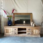 TV meubel - 200 cm breed - 4 lades - massief Teak -TTM Wonen, Teakhout, Nieuw, Landelijk, 200 cm of meer