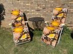 Vintage camping stoelen ligbed parasol tafel kastje en meer, Caravans en Kamperen, Kampeermeubelen, Ophalen, Gebruikt, Campingstoel