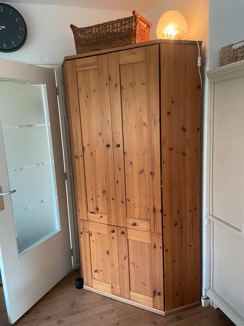 Prachtig grenen Alve Ikea- hoek-computerkast, Huis en Inrichting, Kasten | Computermeubels, Zo goed als nieuw, 170 cm of meer