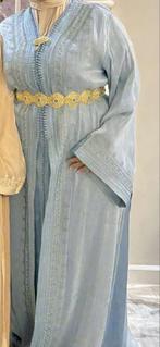 Prachtige Marokkaanse Takchita van Organza, Blauw, Maat 42/44 (L), Ophalen of Verzenden, Onder de knie