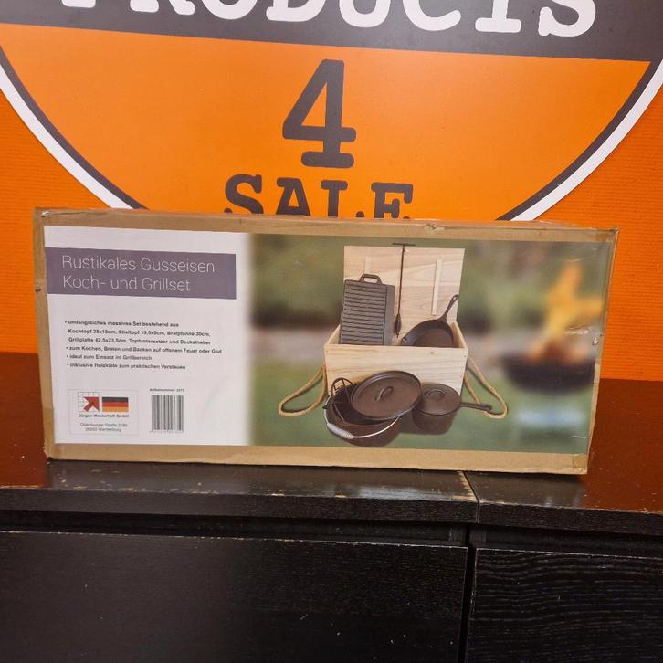 Rustieke Gietijzeren Kook & Grill set || Nu maar €79.99, Antiek en Kunst, Antiek | Gereedschap en Instrumenten, Ophalen