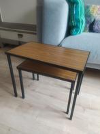 vintage bijzettafels set van 2!, Ophalen, Minder dan 55 cm, Gebruikt, Vintage