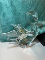 Glazen zwaan – handgemaakt Tsjechisch kunstglas met bladgoud, Ophalen, Gebruikt