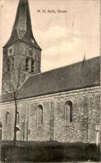 Kerk in Ulrum met toren en klok., Ophalen of Verzenden, 1920 tot 1940, Gelopen, Groningen