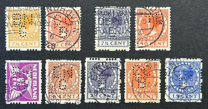 1925 - 1928 Nederland ROLTANDING en PERFINS gestempeld, Postzegels en Munten, Postzegels | Nederland, Gestempeld, T/m 1940, Verzenden