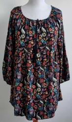 Made in Italy zwart tuniek met gekleurde prints mt. XL, Kleding | Dames, Blouses en Tunieken, Made in Italy, Zwart, Maat 46/48 (XL) of groter