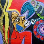 Harold Scheffer “ Red Reggae “ 70 x 70 cm., Antiek en Kunst, Ophalen of Verzenden