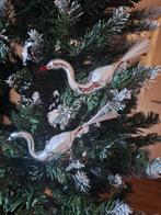 (2)Antieke Glazen Vogel Kerstbal op clip/Glasfiber Staart, Antiek en Kunst, Ophalen of Verzenden