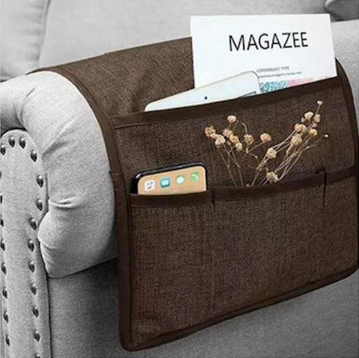 Handige linnen armleuning organizer voor bank- en fauteuil, Huis en Inrichting, Woonaccessoires | Overige, Nieuw, Ophalen