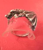 Zilveren drakenring, Ophalen of Verzenden, Zilver, Ring
