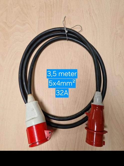 Verlengkabel Krachtstroom kabel 380V 32A 5p 5x4 mm², Doe-het-zelf en Verbouw, Elektra en Kabels, Zo goed als nieuw, Kabel of Snoer