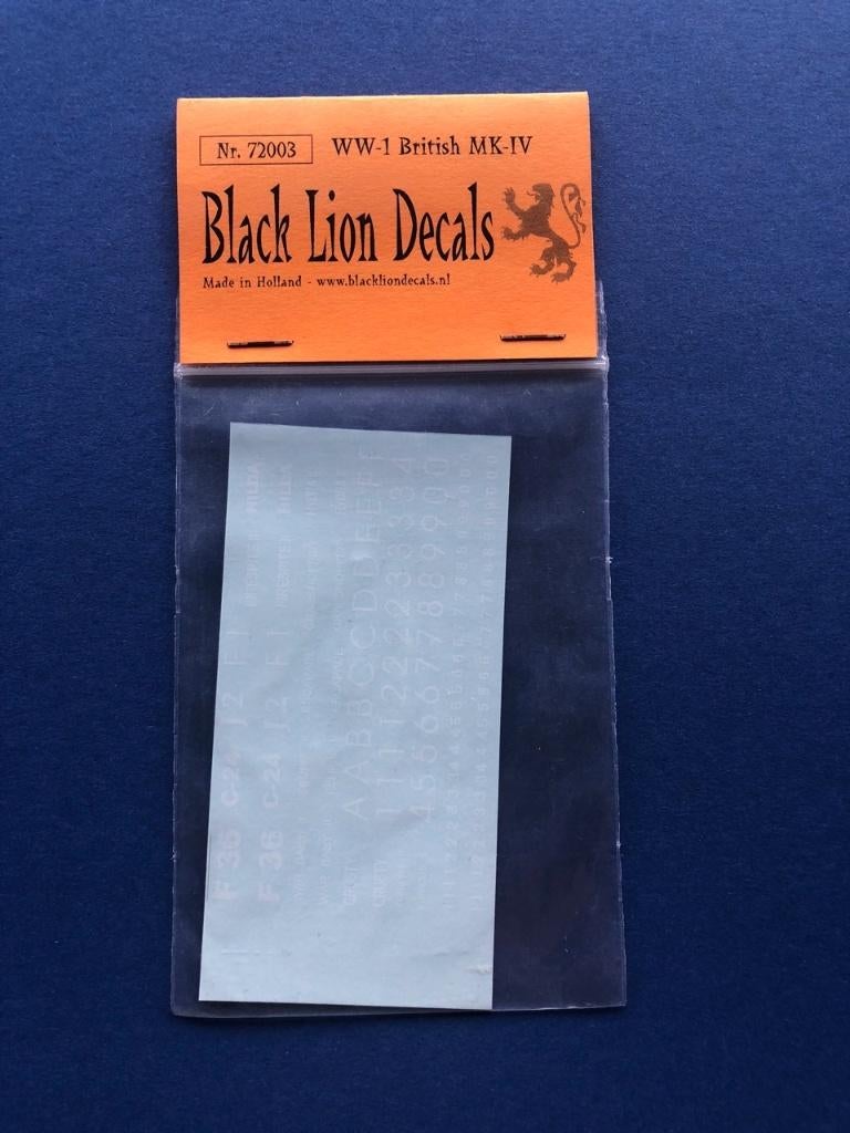 BlackLion decals	72003	Mark IV British Decals	1/72 ww i, Verzenden, Nieuw, 1:50 of kleiner