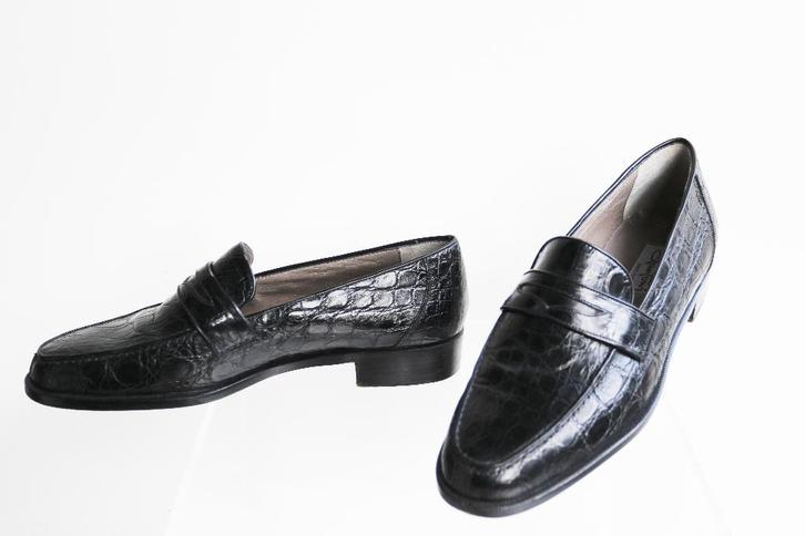 Santoni van écht alligator slechts € 395 US-maat 8.5 = 41.5, Kleding | Heren, Schoenen, Zo goed als nieuw, Loafers, Overige kleuren