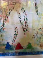 Kleurrijke Kuns met Frame, Antiek en Kunst, Kunst | Litho's en Zeefdrukken, Ophalen of Verzenden