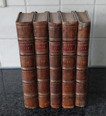 Antieke boeken Historie van Karel Grandison1756,  5 delen beschikbaar voor biedingen