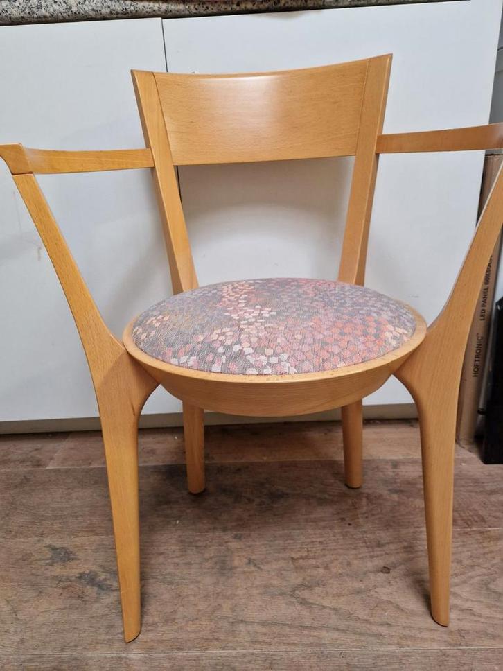 2 Zweedse gebogen beukenhouten stoelen, Huis en Inrichting, Stoelen, Twee, Bruin, Ophalen