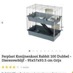 Konijnenhok konijnenkooi duo, Dieren en Toebehoren, Kooi, Zo goed als nieuw, 75 tot 110 cm, Ophalen