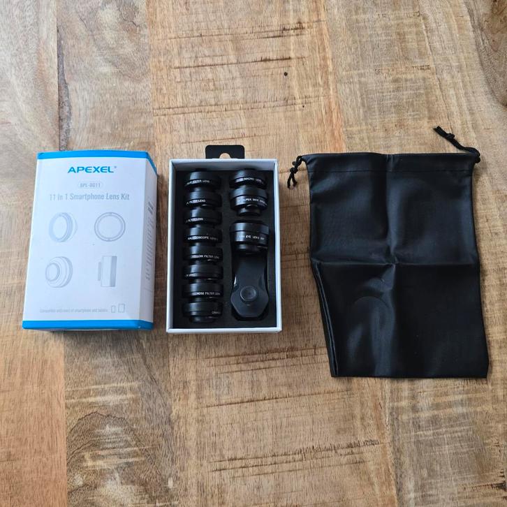 APEXEL 11-in-1 Telefoon Lenzen Set NIEUW!, Audio, Tv en Foto, Fotografie | Lenzen en Objectieven, Nieuw, Macrolens, Ophalen of Verzenden