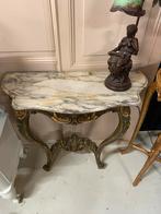 Antieke Console Tafel Bois Doré met Marmer, Ophalen