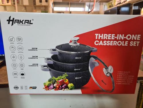 Hakal Pannenset 3-delig ( 32, 36, 40 cm ) Nieuw, Huis en Inrichting, Keuken | Potten en Pannen, Nieuw, Pannenset, Ophalen of Verzenden