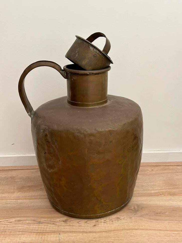 Koperen melkkan - antiek groot model, Antiek en Kunst, Antiek | Koper en Brons, Koper, Ophalen