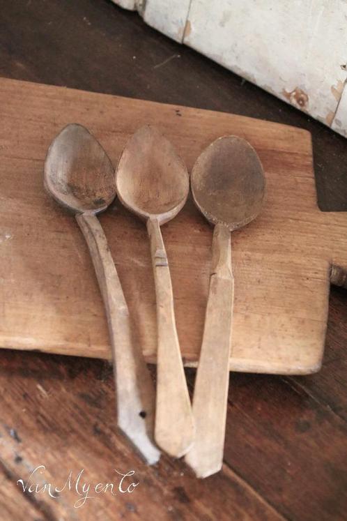 Oude houten lepels, Antiek en Kunst, Curiosa en Brocante, Ophalen of Verzenden