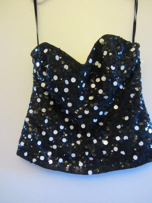 Zwart Topje met pailletten Maat: 42, Kleding | Dames, Tops, Nieuw, Maat 42/44 (L), Zwart, Zonder mouw, Ophalen of Verzenden