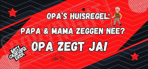 Mok OPA's Huisregel Grappig Cadeautje Opa zegt JA!, Huis en Inrichting, Keuken | Servies, Nieuw, Kop(pen) en/of Schotel(s), Overige stijlen