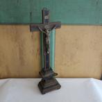 Crucifix kruis hout standaard origineel 37 cm hoog, Antiek en Kunst, Antiek | Religie, Ophalen of Verzenden