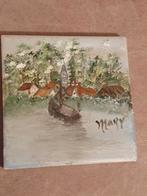 Handbeschilderd mosa tegel schip dorp mary, Ophalen