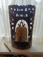 Indische gong/bel in houten frame, Ophalen, Gebruikt