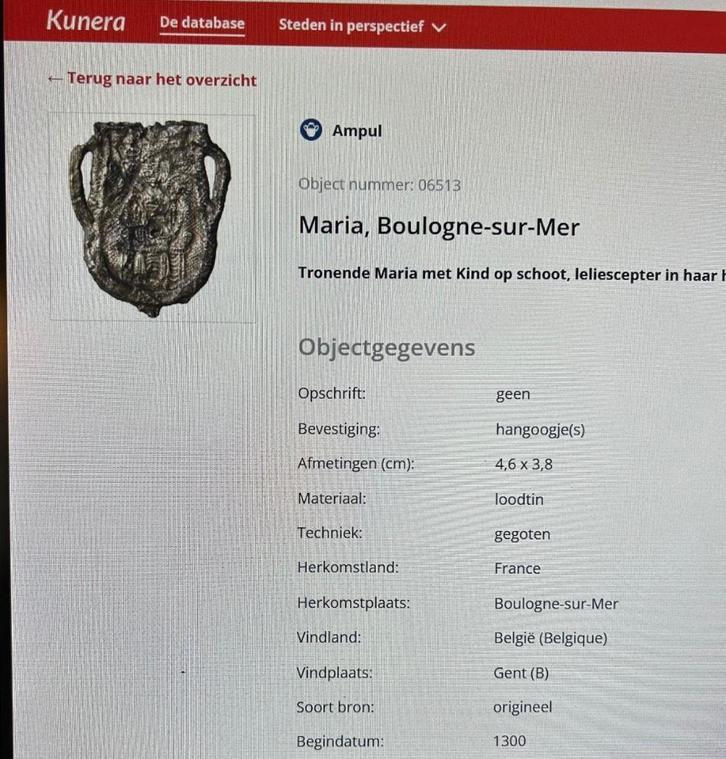 Pelgrims insigne, badge , pelgrimsinsigne, Antiek en Kunst, Antiek | Overige Antiek, Ophalen of Verzenden