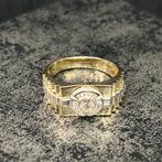 14k gouden ring heren model massief mooi schakel, 20 of groter, Heer, Ophalen of Verzenden, Zo goed als nieuw