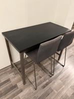 Hoge tafel / barretje met 2 hoge stoelen te koop, Huis en Inrichting, Complete eetkamers, Ophalen, Gebruikt, Minder dan 4 stoelen