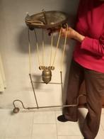 koperen Antieke grote hanglamp (opaline) glas, Antiek en Kunst, Antiek | Lampen, Ophalen