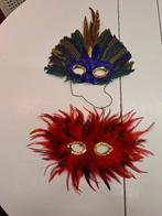 2 pluimen carnaval maskers, nieuwstaat, Ophalen of Verzenden, Nieuw, Jongen of Meisje