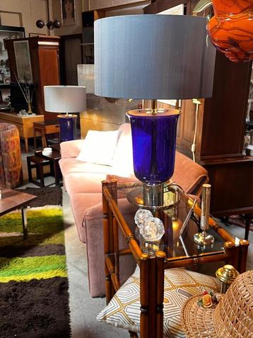 85) Set van twee enorme  vintage tafellampen beschikbaar voor biedingen