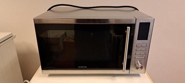 Inventum combimagnetron RVS – grill & heteluchtfunctie, Witgoed en Apparatuur, Magnetrons, Zo goed als nieuw, Vrijstaand, Combimagnetron
