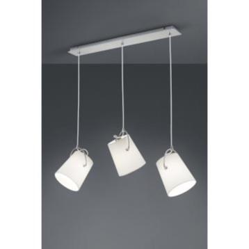 TRIO LEUCHTEN NIEUWE HANGLAMPEN TYPE MERAN STAAL -STOF beschikbaar voor biedingen