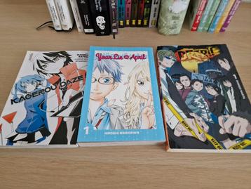 Your Lie In April, Durarara, Kagerou daze manga en novel