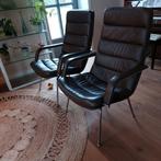 2 x Artifort Geoffrey Harcourt leren lounge fauteuils, Gebruikt, Ophalen of Verzenden, 75 tot 100 cm