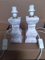 Set van 2 stenen Tafellampen zonder kap, Huis en Inrichting, Lampen | Tafellampen, Ophalen of Verzenden, Zo goed als nieuw, Overige materialen