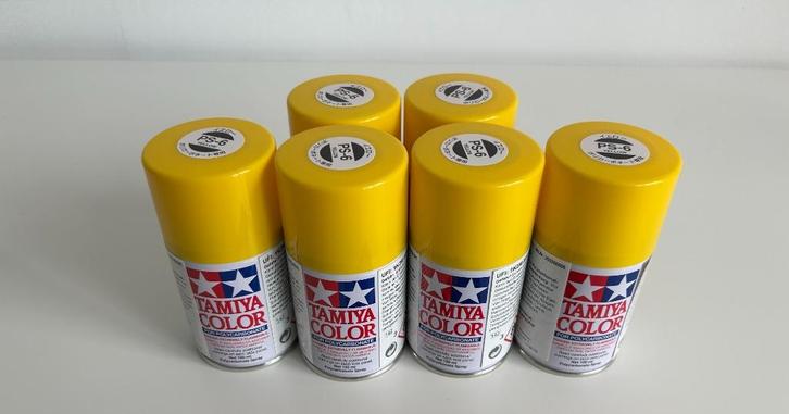 Tamiya PS-6 yellow spray rc modelbouw, Hobby en Vrije tijd, Modelbouw | Radiografisch | Auto's, Nieuw, Onderdeel, Overige schalen