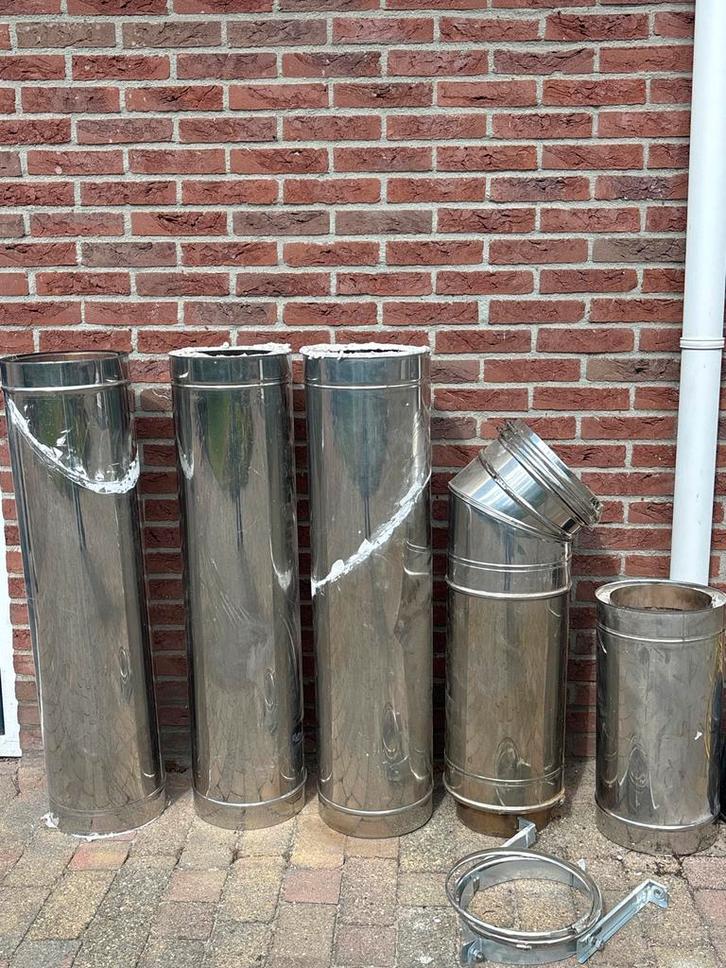 RVS Kachelpijp Dubbelwandig, Doe-het-zelf en Verbouw, Verwarming en Radiatoren, Gebruikt, Kachel, Ophalen