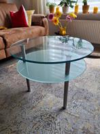Glazen Salontafel - Ø60cm, H46cm, Ophalen, Gebruikt, 50 tot 100 cm, Rond