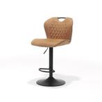 Barkruk Corsa met gasveer stof soft cognac | Webshop